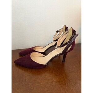 Marc Fisher Burgundy Heels with Ankle Strap - Size 8.5
